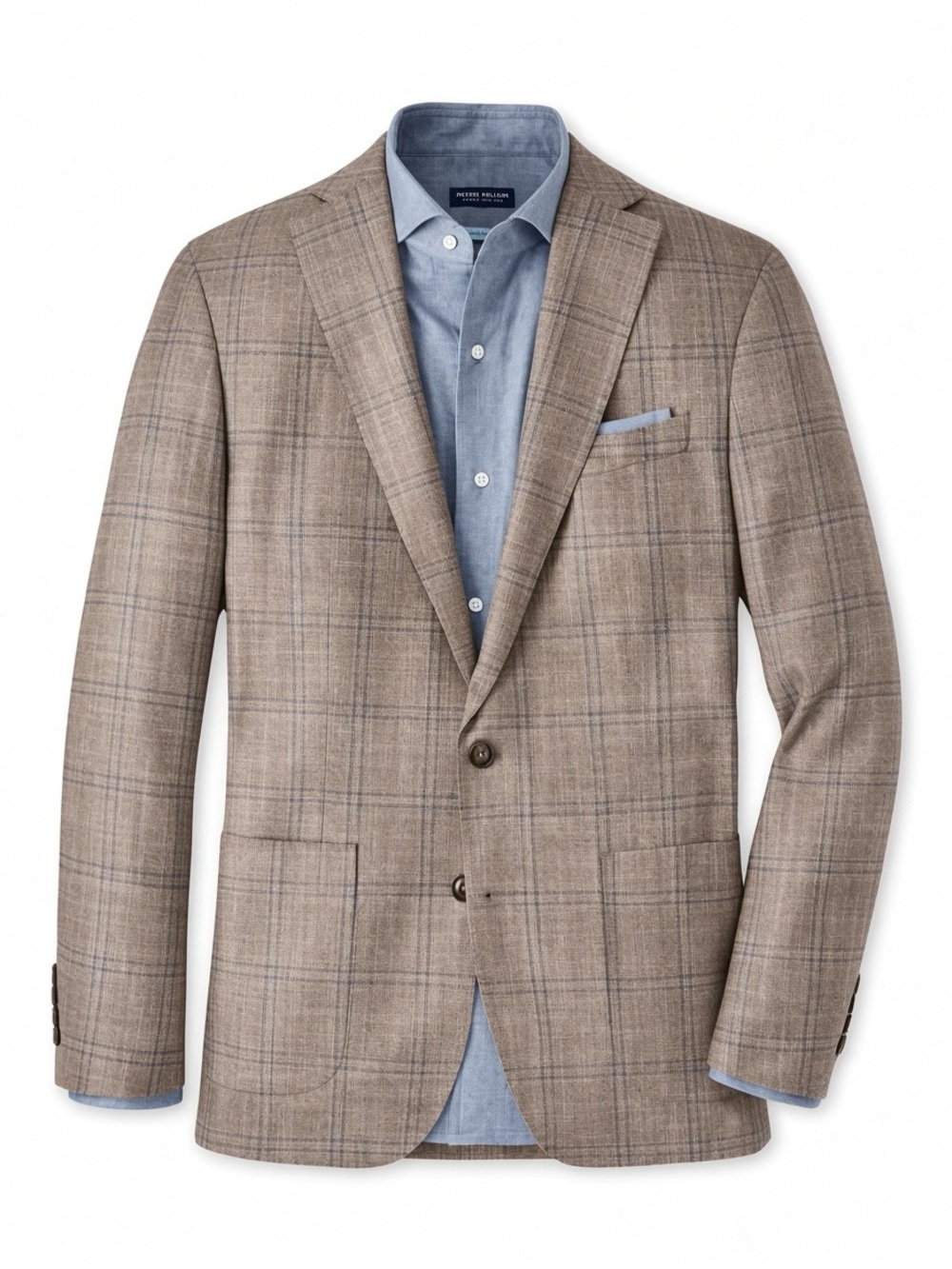 Peter Millar Leroy Windowpane Wool Silk & Cashmere 2 Button Blazer 40R NWT $1295